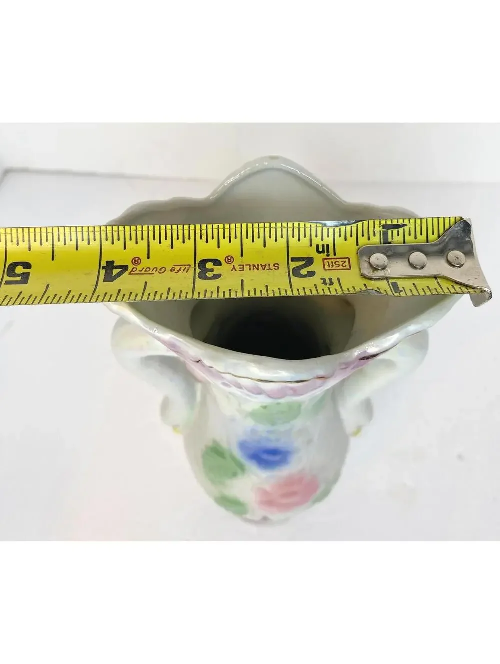 Vintage Ceramic Double Swan Vase Floral Decor Thailand